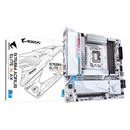 [GIGABYTE 技嘉]《B760M AORUS ELITE X AX 冰魄白》(M-ATX/INTEL 2.5Gb+無線/註五年)14+1+1相