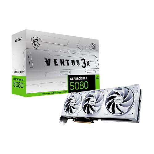 [MSI 微星]《RTX5080-16G-VENTUS 3X-OC-WHITE 白龍》2655MHz/31cm/三風扇/註四年 -