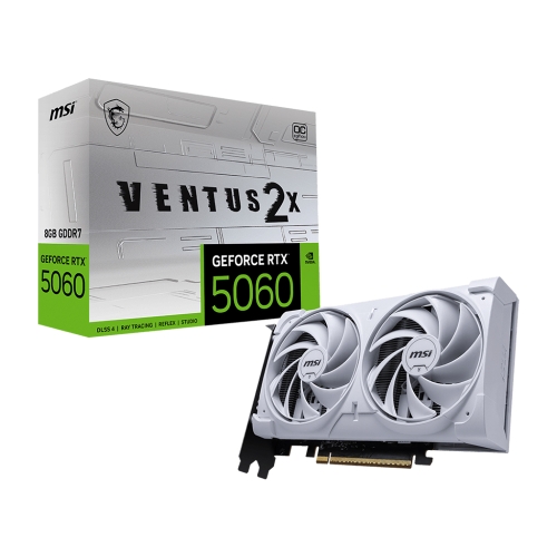 [MSI 微星]《RTX5060-8G-VENTUS-2X-OC WHITE》純白/2535MHz/20cm/雙風扇/註冊四年保