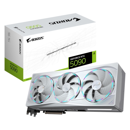 [GIGABYTE 技嘉]《AORUS N5090 STEALTH ICE 32G》支援背插/2655MHz/長36CM/三風扇/註冊五年保