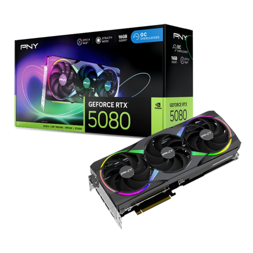 [PNY]《RTX5080 16GB Triple Fan ARGB OC GDDR7》2775MHz/32.8cm/三風扇/青雲五年保