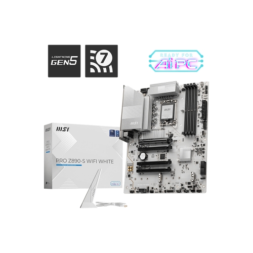 [MSI 微星]《PRO Z890-S WIFI WHITE》雪白版/ATX/Realtek 2.5Gb+Wi-Fi 7/註冊四年