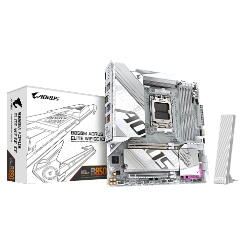 [GIGABYTE 技嘉]《B850M-AORUS-ELITE-WIFI6E-ICE》冰魄白/M-ATX/Realtek2.5G+無線/註五年