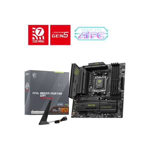 [MSI 微星]《MAG-B850M-MORTAR-WIFI》M-ATX/Realtek2.5G+無線/註五年