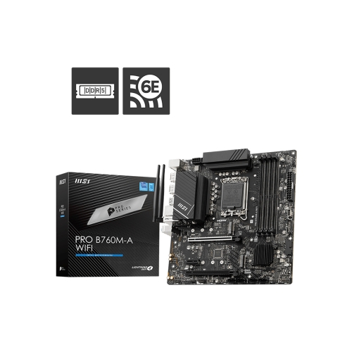 [MSI 微星]《PRO-B760M-A-WIFI》M-ATX/LAN 2.5Gb+無線/註四年