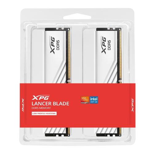 [ADATA 威剛]《XPG Lancer Blade RGB 16G*2 DDR5-6000 白》矮版 CL36 (AX5U6000C3616G-DTLABRWH)