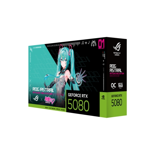 [ASUS 華碩]《ROG Astral GeForce RTX™ 5080 16GB GDDR7 OC HATSUNE MIKU EDITION》2790MHz/36cm/四風扇/註五年【限初音系列全套購買（主機板/顯示卡/機殼/水冷/電供），不單售】