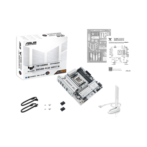 [ASUS華碩]《TUF-GAMING-B850M-PLUS WIFI7 W》白/M-ATX/LAN2.5G+Wi-Fi 7/註五年