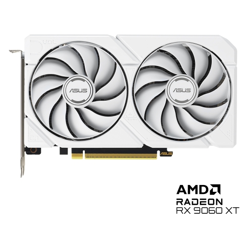 [ASUS 華碩]《DUAL-RX9060XT-16G-WHITE》3250MHz/雙風扇/20.2cm/註冊四年保