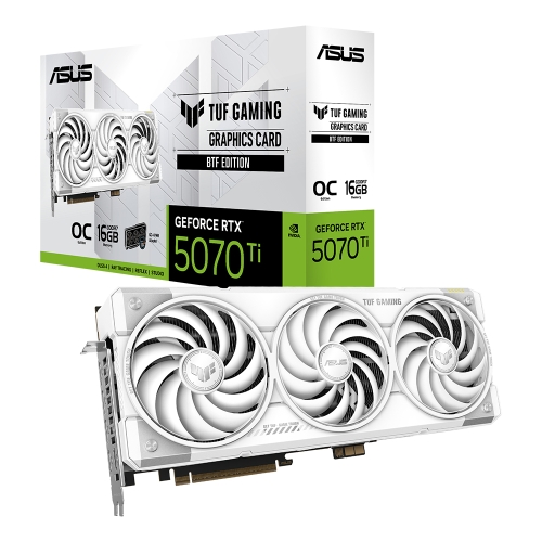 [ASUS 華碩]《TUF-RTX5070TI-O16G-BTF-WHITE 背插 白》2610MHz/33cm/三風扇/註四年保