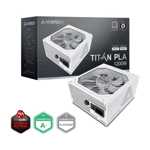 [MONTECH 君主]《TITAN PLA 1200W 白色》雙8/白金/全模/ATX3.1(PCIe 5.1)/智慧停轉/10年