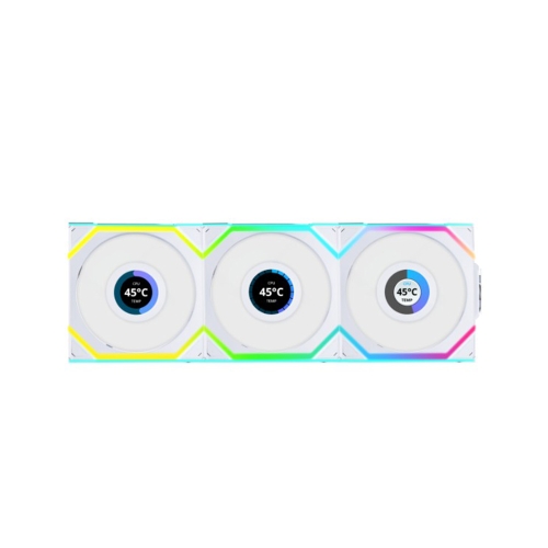 [Lian Li 聯力]《UNI FAN RSL LCD 無線反向 12CM (三入)白》三顆裝+控制器/3年(12RSLLCD1W3W)