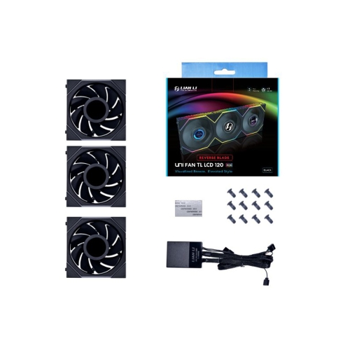 [Lian Li 聯力]《UNI FAN RTL LCD 無線反向120 (三入)黑》三顆裝+控制器/3年(12RTLLCD1W3B)