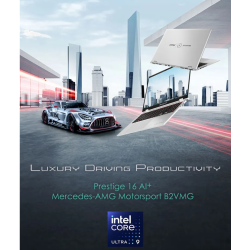 [MSI 微星]《Prestige 16 AI+ B2VMG-084TW》MercedesAMG聯名款/16吋 16:10 UHD+ OLED/Ultra 9-288V/32G D5/2TB PCIe/Arc 140V/W11 Pro/含AMG聯名配件